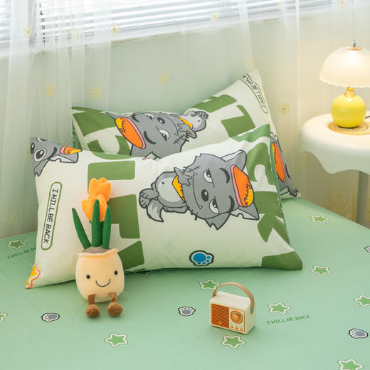 自然醒喜羊羊灰太狼四件套全棉斜纹卡通印花床单被套床上用品纯棉床笠款四件套JY 商品图12