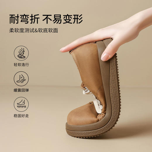 ZHR圆头小皮鞋百搭勃肯鞋女2025春季新款英伦风复古单鞋休闲女鞋 商品图5