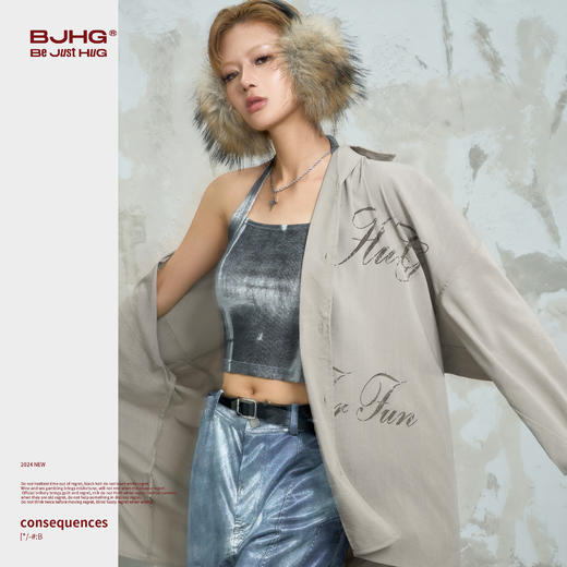 [不战系列]BJHG不计后果美式复古长袖衬衫男款春季潮牌高级感痞帅休闲外套女 商品图3