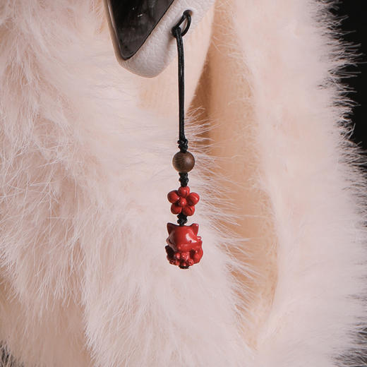 海南绿棋楠沉香&朱砂手串挂饰 商品图3