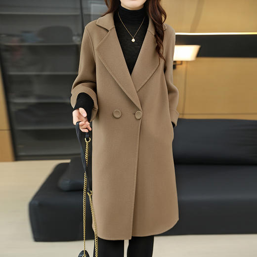 【清河羊毛羊绒专场】鹿展 225 高支细羊毛女士长款羊毛大衣 商品图6
