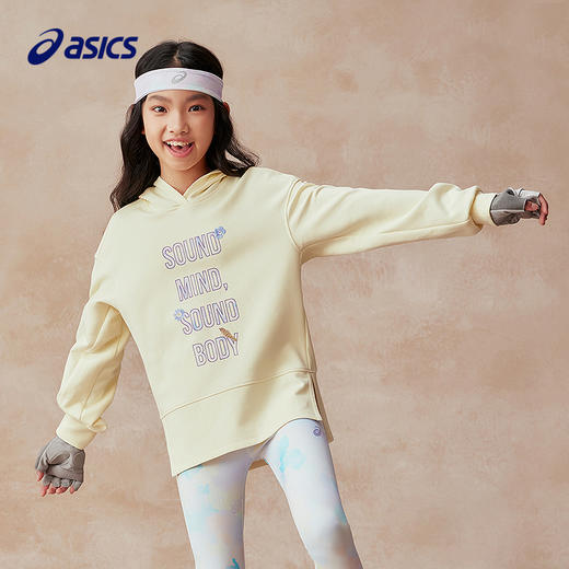 【商场同款】Asics/亚瑟士童装25年春季新品圆领卫衣连帽T恤内搭 商品图0
