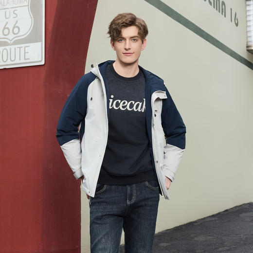 半身缘男装 冬季休闲精致保暖连帽羽绒服254212U01712958 商品图0