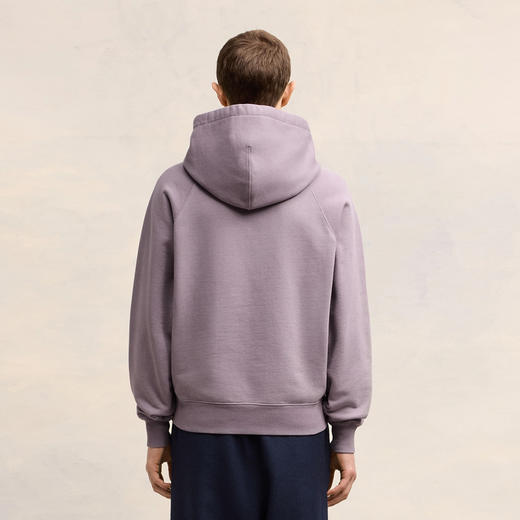 AMI 男士徽标刺绣棉质连帽卫衣 紫色 USW240 JE0091 504 商品图2