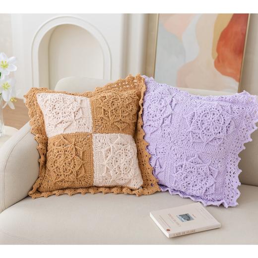 苏苏姐家绵绵云朵毯子抱枕套手工diy编织钩针毛线团自制材料包 商品图2