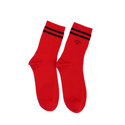 【2双装】男/女红袜子新年鸿运袜本命年袜子休闲棉袜女袜中长筒男袜【6双6折】【2421210/2422210】 商品图0