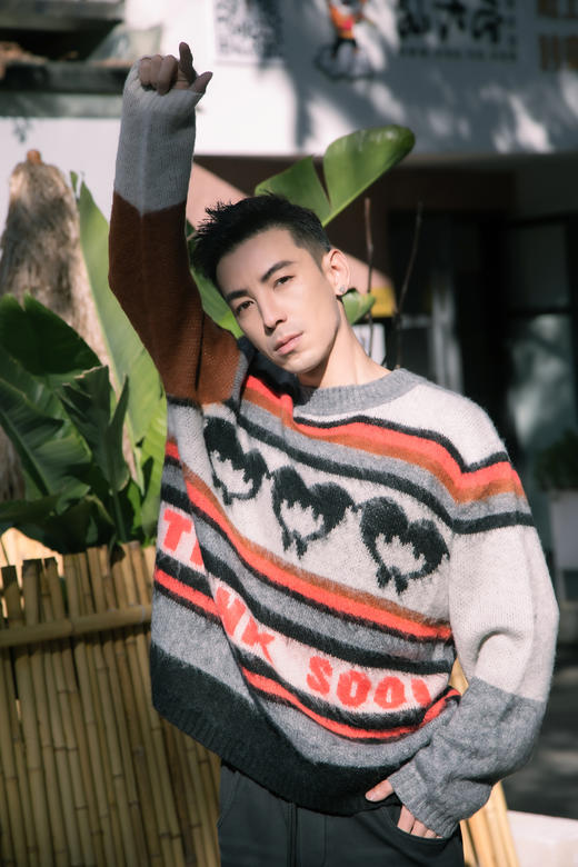 W435443216休闲慵懒撞色针织衫 商品图0