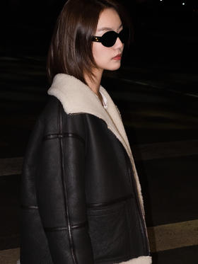 顺丰包邮洛诗琳42654冬季高奢北美进口皮毛一体翻领外套女3177