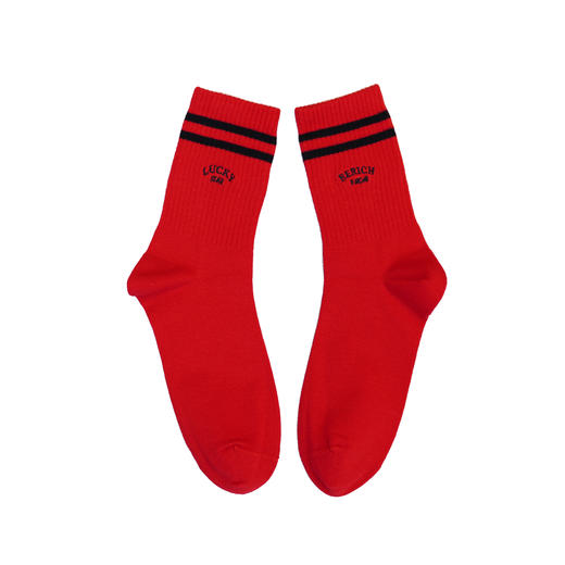 【2双装】男/女红袜子新年鸿运袜本命年袜子休闲棉袜女袜中长筒男袜【6双6折】【2421210/2422210】 商品图1