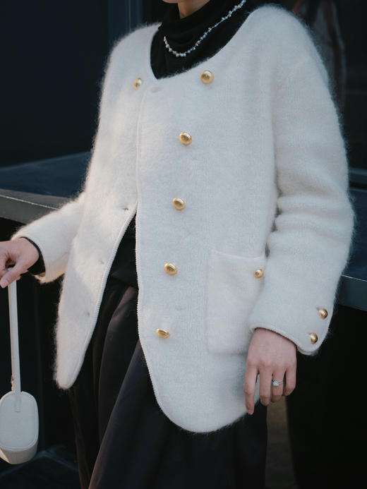 顺丰包邮洛诗琳41528软糯如云☁️韩系马海毛金扣毛衣外套女3200 商品图2