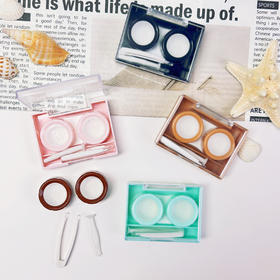 新款可爱精美便携美瞳盒隐形眼镜护理盒双联盒伴侣盒JD6030