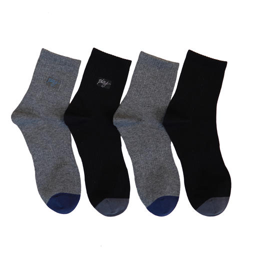 【2双装】男士中长筒棉袜刺绣四季袜子男袜子休闲棉袜【6双6折】【2421102】 商品图1