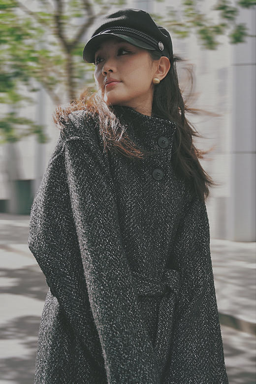 顺丰包邮洛诗琳SDLSA42253秋冬加厚经典百搭中长款呢外套女03017 商品图1