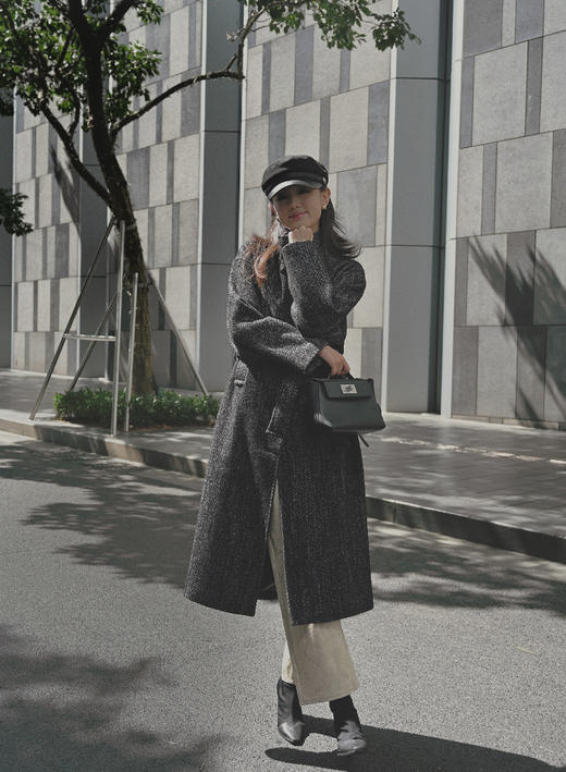 顺丰包邮洛诗琳SDLSA42253秋冬加厚经典百搭中长款呢外套女03017 商品图5