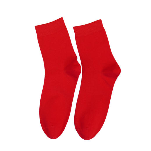 【2双装】【6双6折】男/女红袜子新年红袜子本命年踩小人袜子休闲男袜女袜【2622211/2621211】 商品图0