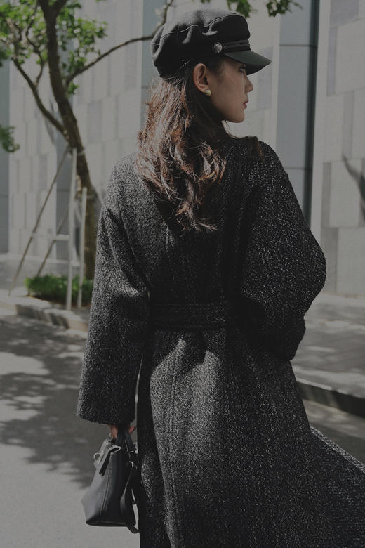 顺丰包邮洛诗琳SDLSA42253秋冬加厚经典百搭中长款呢外套女03017 商品图0