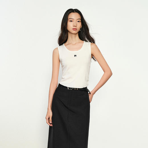 NEELLY纳俪商场同款春季新款简约纯色针织背心女气质显瘦内搭上衣N25011A01010 商品图1