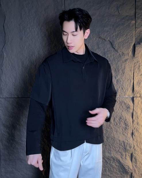 WY269新款美式高街纯色套头圆领假两件长袖舒适户外百搭上衣 商品图0