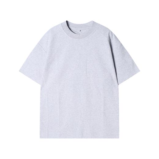 38713早春新款时尚个性韩版纯色压线圆领套头短袖上衣百搭情侣休闲T恤 商品图1