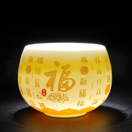 【纯手工❗️羊脂玉百福心经杯】白瓷泡茶杯功夫茶具建盏杯个人专用品茗杯佛 商品图2