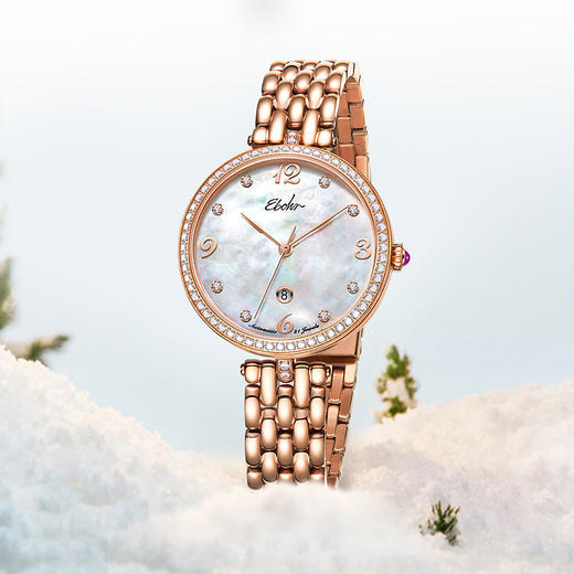 【新品】依波(EBOHR)手表 卡纳系列时尚百搭手表实心钢带机械防水女表5671 商品图2