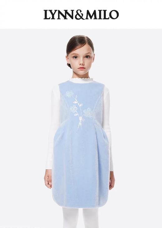 【春上新】【3折】8楼琳麦罗 LYNNMILO 蓝色仿貂绒郁金香形背心裙 吊牌价：998元  活动价：299元 商品图0