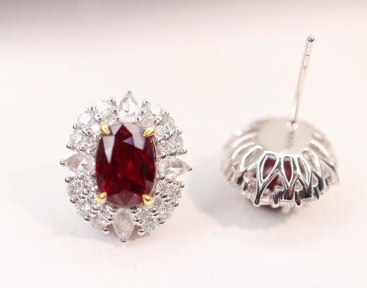 4.15ct刻面红宝石耳钉 商品图2