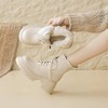 【预售5天】厚底马丁靴女款英伦风秋冬新款超厚羊毛系带白色短靴ZMXY&2337-A 商品缩略图0