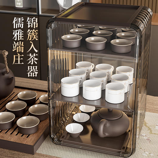 高端水晶收纳盒防尘杯架置物架化妆品收纳盒 商品图4