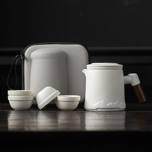 【一包嵌套收纳！配置齐全。】旅行茶具全套一壶三四杯陶瓷马克杯带过滤礼品户外便携小套装。ry 商品图4