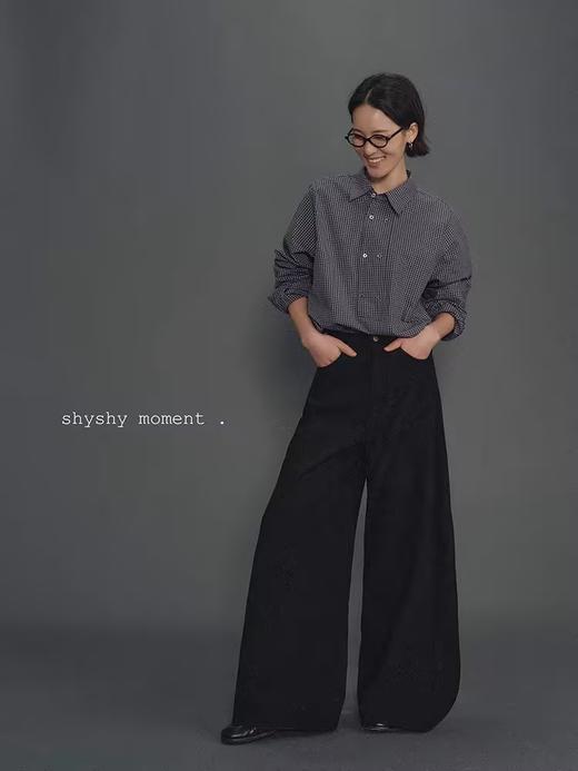 shyshystill/shy202411016/复古剪裁柔软厚实经典秋冬长裤 商品图3