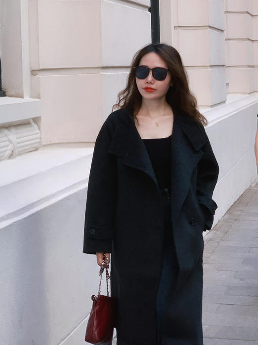 【百图lulu定制】【真爱双面呢】100%绵羊毛 立领挡风片 袖章 双面呢大衣 商品图9