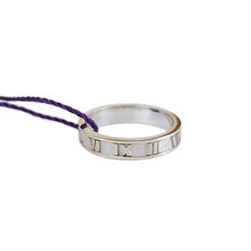 【95新】Tiffany & Co.蒂芙尼18K白金Atlas罗马数字戒指55号中性款151224TJ15 现售价：3400