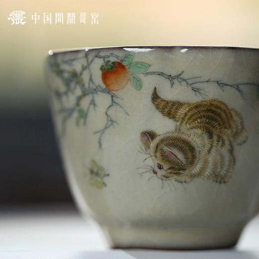 问鼎哥窑传世款旋花杯（猫蝶相戏） 商品图2