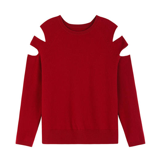 NEELLY纳俪商场同款春季新款柔软舒适设计感上衣女纯色通勤毛衣N25011A02001 商品图3