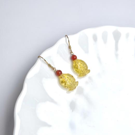 蜜蜡金鱼耳坠 商品图0