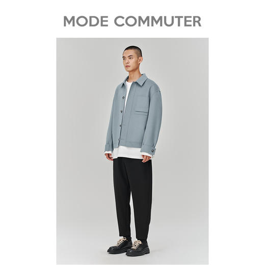 MC |MODE COMMUTER冬季翻领手工缝纫全羊毛短大衣男外套MCD106067J 商品图1