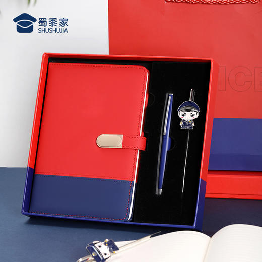 【红蓝笔记本套装】PU封面笔记本办公用日记本套装记事本 商品图6