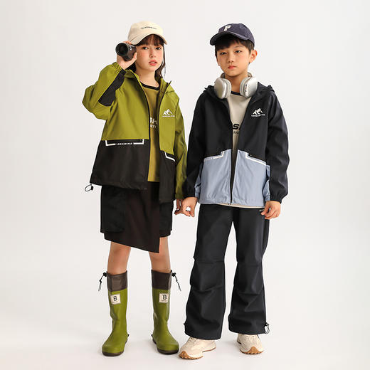 【特价】龙之涵 亲子款“全能王”防风防水加绒外套 防水防油防污杜邦三防 透湿指数10000+ 婴幼儿A类标准 100-185码4色可选 商品图6