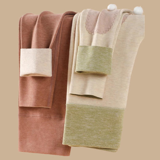 加长护膝贴片羊毛蚕丝保暖裤加绒秋裤（4-1216） 商品图1