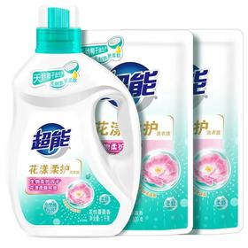 超能花漾柔护洗衣液1kg+500g*2补充装