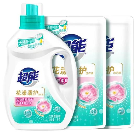 超能花漾柔护洗衣液1kg+500g*2补充装 商品图0