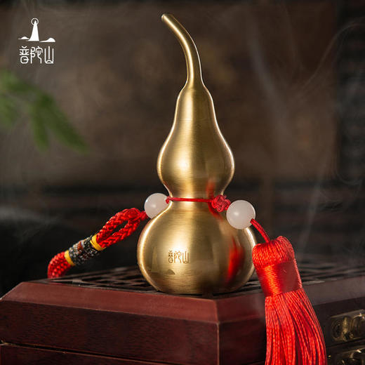 【官方直发】普陀山福禄双全铜葫芦 优质黄铜 光亮圆滑 桌面摆件/包挂/车载挂件 商品图3