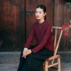 绽放旅行女装020朵/温暖绒撞色边小立领长袖T恤打底衫 商品缩略图2