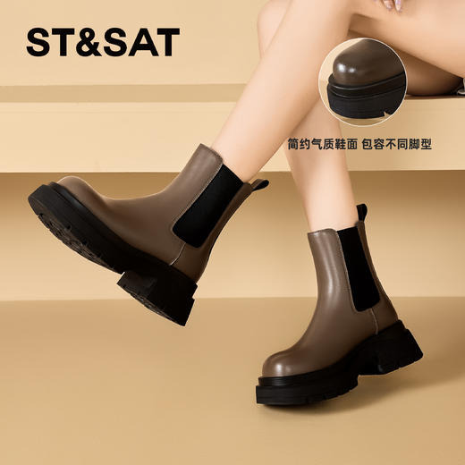 【绒里可选】星期六时尚百搭英伦风切尔西短靴SSC4116C1K/SSC4118CQX 商品图5