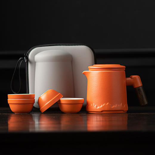 【一包嵌套收纳！配置齐全。】旅行茶具全套一壶三四杯陶瓷马克杯带过滤礼品户外便携小套装。ry 商品图7