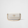 【二】PRADA 普拉达 女士珐琅金属三角形徽标皮革单肩包 白色 1BD356 NZV F0PG7 OOO 商品缩略图0