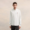AMI 男士徽标刺绣棉质纽扣长袖衬衫 白色 BFUSH063 CO0031 168 商品缩略图1