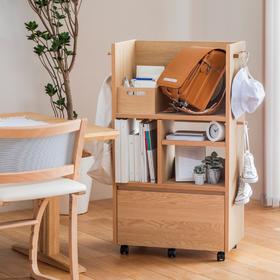 日本进口karimoku儿童书架学生学习移动实木储物柜