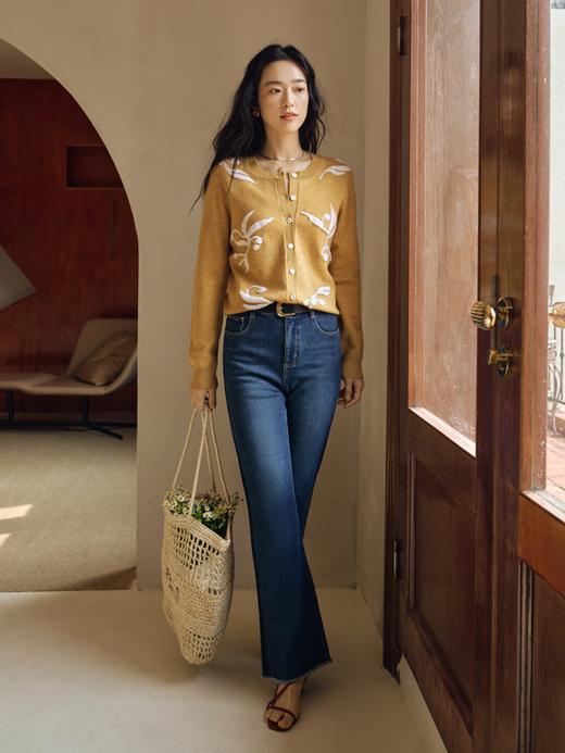 冬日暖脚裤特绒亲肤微喇牛仔裤FCE4JEN147 商品图9